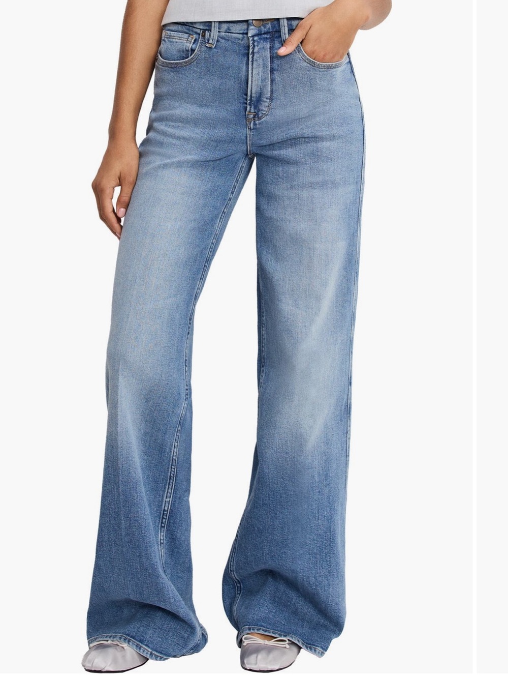 Good American Good Skate Wide Leg Women's Jeans